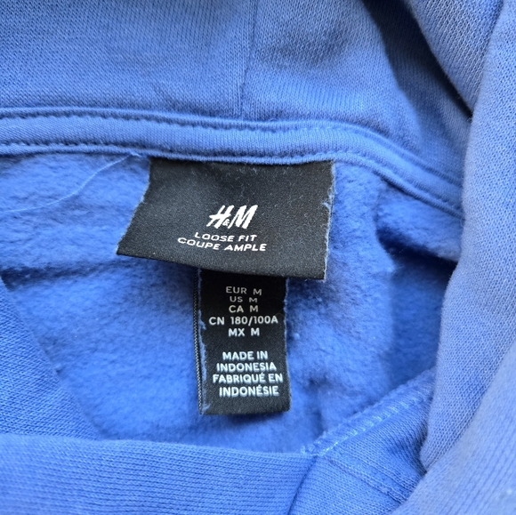 H&M Classic Light Blue Hoodie for Men - Picture 3 of 4